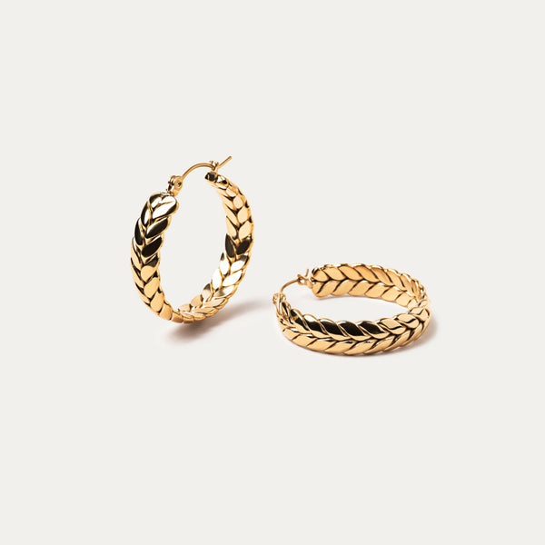 Wheat Gold Hoops Earrings