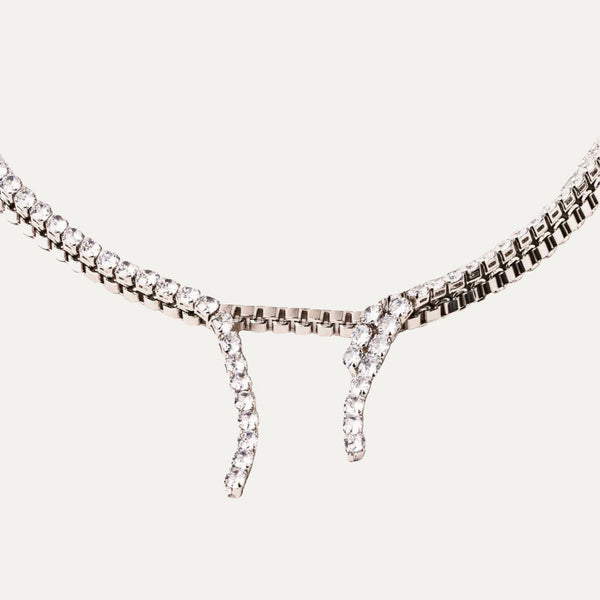 Statement Radiant Cascade Zircon Choker