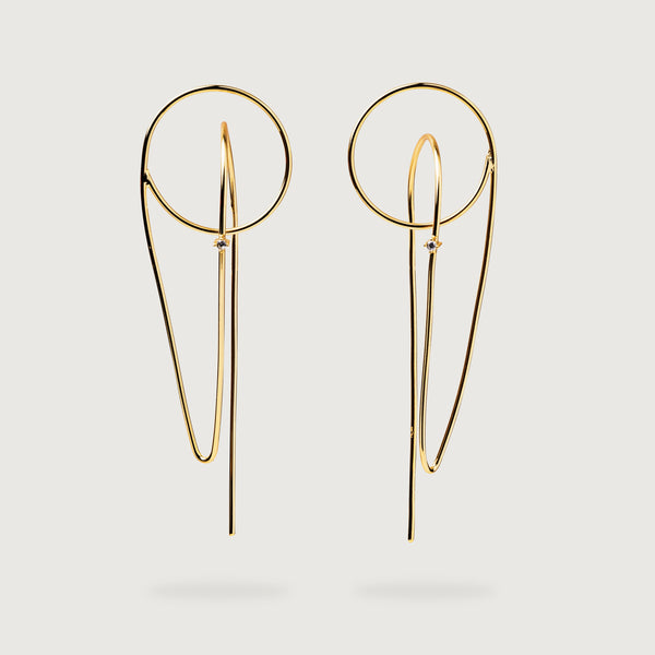 Golden Orbit Modern Earrings