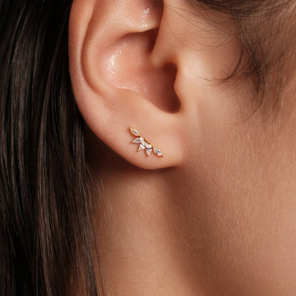 Petite Blossom Crystal Stud Earrings